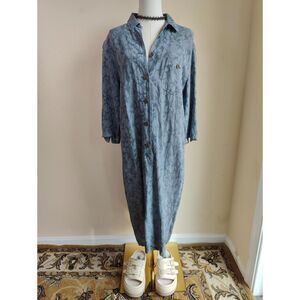 Vintage Givy Made in Japan Blue Floral Lagenlook Button-up Shirt Size Small